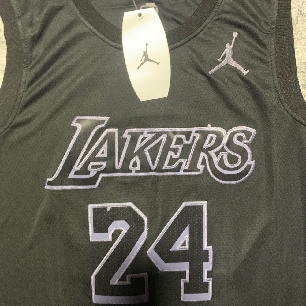 Jordan Kobe Bryant Lakers Jersey Mens 44 Black New Swingman MVP 24 Basketball - Picture 4 of 4